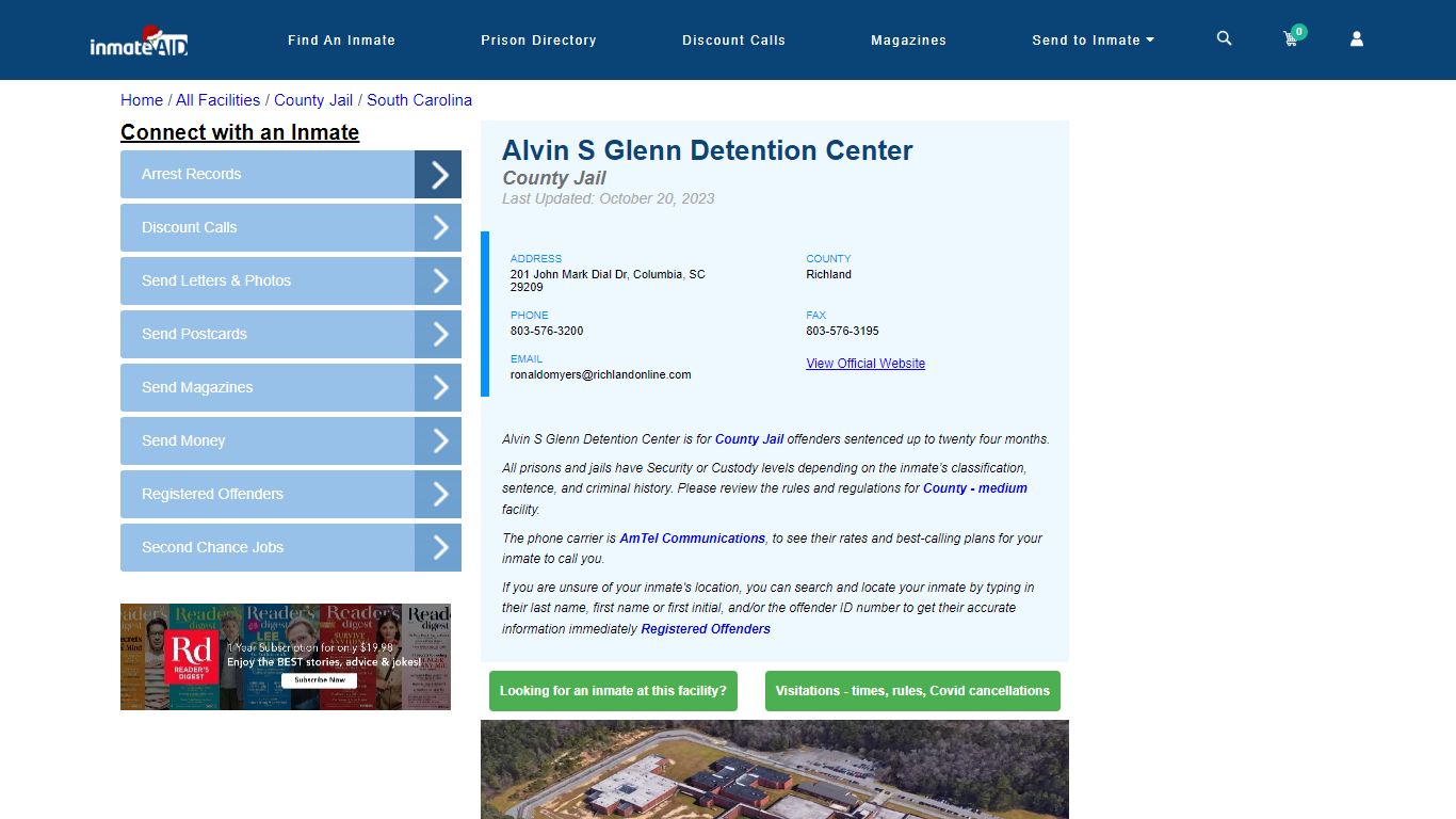 Alvin S Glenn Detention Center - Inmate Locator - Columbia, SC